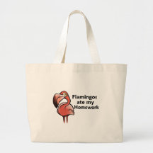 Flamingos åt min läxa tygkasse