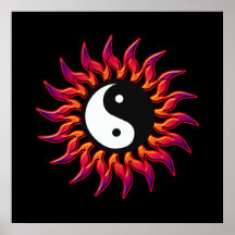 Flamma den Yin Yang solen Affischer