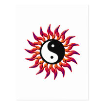 Flamma den Yin Yang solen Vykort