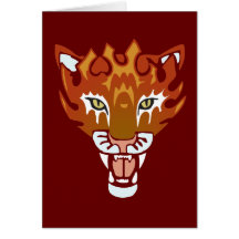 Flammande jaguar hälsnings kort