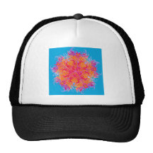 Flammande kaleidoscope trucker kepsar