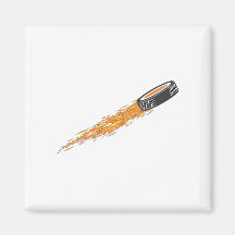 Flammande Puck Kylskåpsnagnet
