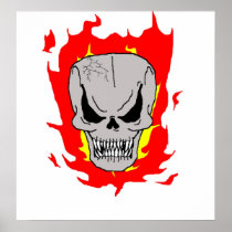 Flammande skalle print