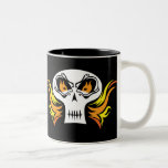 Flammande skalle kaffe kopp