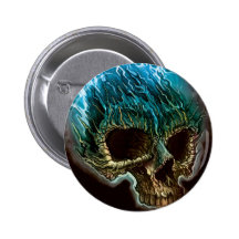 Flammande skalle pins