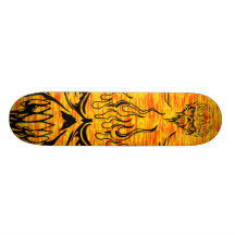 Flammande skalle skateboards