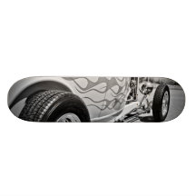 Flammar svart andWhite för hot rod 6 jobbdäcket Skate Board