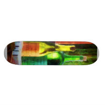Flaskor av vin nära fönster skate board decks