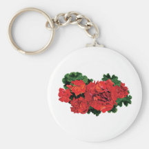 Flera röda pelargoner nyckelringar