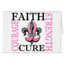 Fleur De Lis 3 bröstcancer Hälsningskort