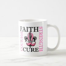 Fleur De Lis 3 bröstcancer Kaffe Muggar