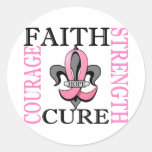 Fleur De Lis 3 bröstcancer Klistermärke