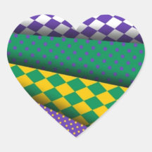 Fleur De Lis Flor New Orleans färgaddesign Hjärtklistermärken