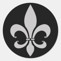 Fleur de lis grått- och svartklistermärkear