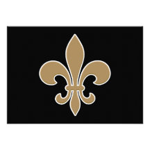 Fleur de Lis Guld med vit och svarten skisserar Anpassningsbara Tillkännagivanden