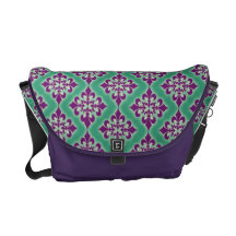 Fleur de Lis Handväska i Mardi Gras färgar Kurir Väskor