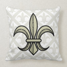 Fleur-de-Lis kudder (guld & silver)