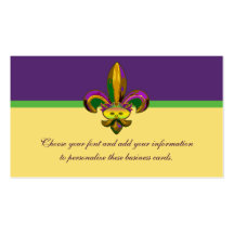 Fleur de lis Maskera Visitkort Mallar