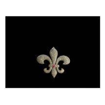 Fleur de lis NOLA brud Bling Vykort