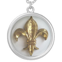 Fleur de lis på vit anpassningsbara smycken