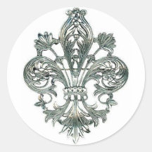 Fleur de lis rund klistermärke