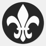 Fleur de Lis Runda Klistermärken