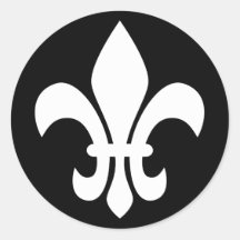 Fleur de Lis Runda Klistermärken