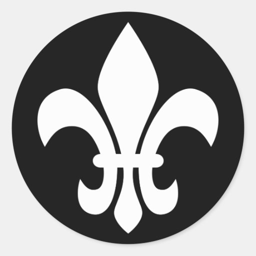 Fleur de Lis Runda Klistermärken