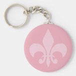 Fleur de Lise i rosa nyckelring
