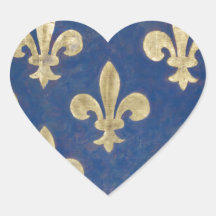 Fleur-de-lisen eller fleur-den-lys hjärtformade klistermärken