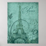 Fleur de Paris Eiffel torn 30"" kricka x40 Posters
