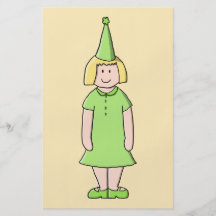 Flicka i en grön födelsedagOutfit. Custom Flyer