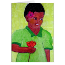 Flicka i kort för Green_Black afrikanska konsthäls