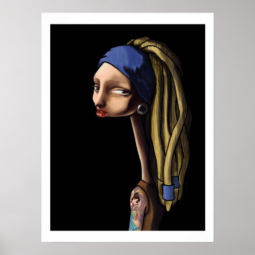 Flicka med den sträckta earloben print