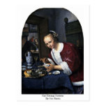 Flicka som äter ostroner vid Jan Steen Vykort