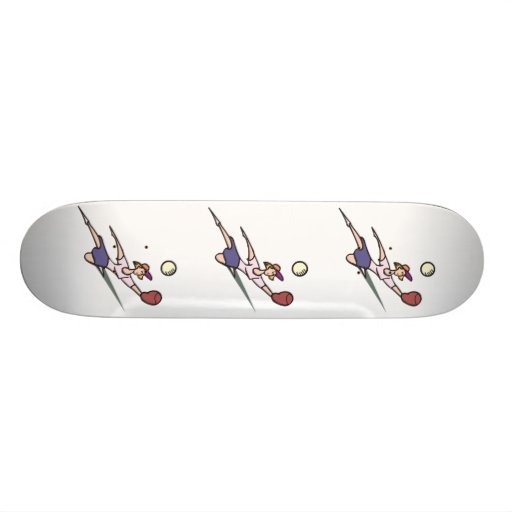 flicka som fångar softball anpassningsbara skateboard