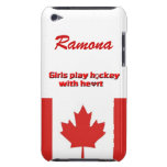 Flickahockeyspelare! - Den kanadensiska flagga/per iPod Case-Mate Skydd