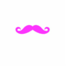 Flickaktigt Fuchsia rosa mustasch Cut Outs