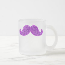 Flickaktigt roligt retro mustaschlilaglitter muggar