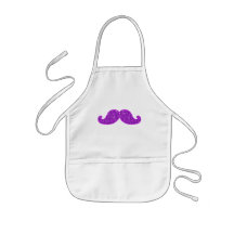 Flickaktigt roligt retro utskrivavet mustaschlilag förkläde