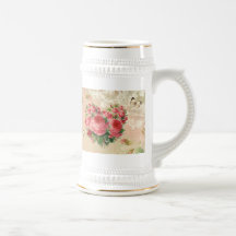 Flickaktigt rosa hjärtaCollage för vintage Kaffe Muggar