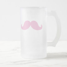 Flickaktigt rosa mustasch kaffe koppar