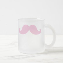 Flickaktigt rosa mustasch mugg