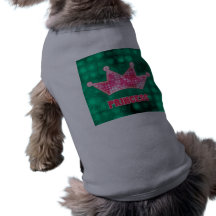 Flickaktigt rosa- och gröntglitterPrincess och Tia Hund T-shirt