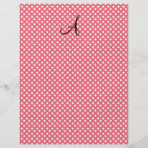 Flickaktigt rosa vitmonogram för polka dots custom flyer