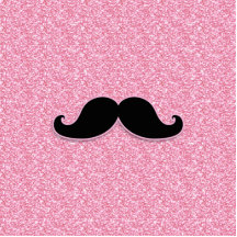 FLICKAKTIGT SVART UTSKRIVAVET MUSTASCHROSAGLITTER ACRYLIC CUT OUT