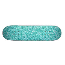 Flickaktigt utskrivavet Aquablåttglitter Skate Board Deck