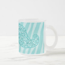 FLICKAKTIGT ZEBRA RÄNDER FÖR KRICKAGLITTERMUSTASCH KAFFE MUGG