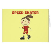 Flickan rusar skaterTshirts och gåvor Hälsnings Kort