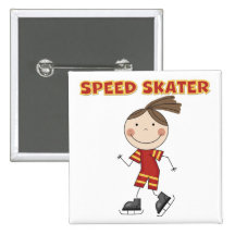Flickan rusar skaterTshirts och gåvor Knappar
